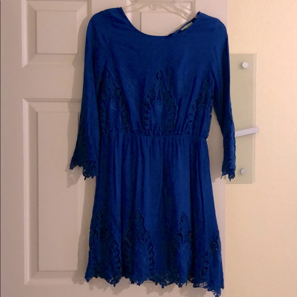 Lacy blue dress!